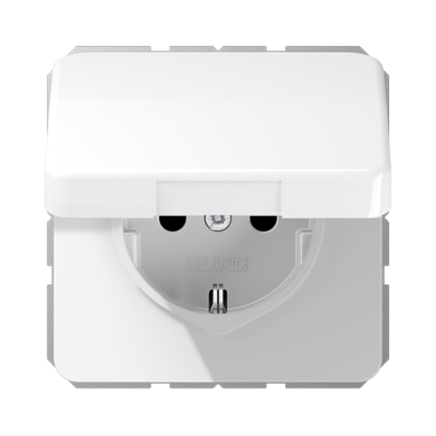 Розетка с/з с крышкой "Белый" CD