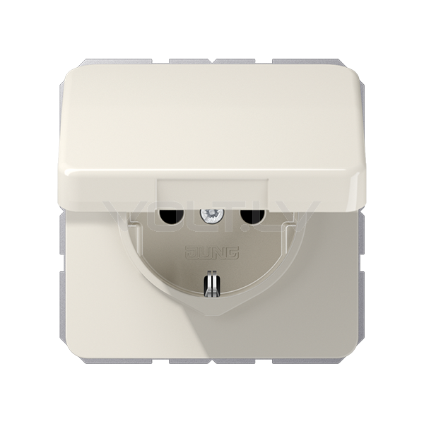 Розетка с/з с крышкой "Бежевый" CD