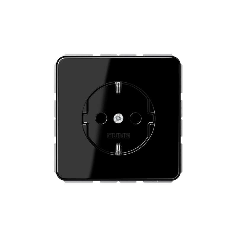 Розетка с/з с детской защитой "Черный" CD