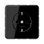 Розетка с/з с детской защитой "Черный" CD