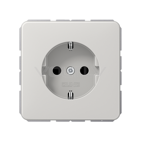 Розетка с/з с детской защитой "Серый" CD