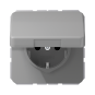 Розетка с/з с крышкой "Тёмно-серый" CD