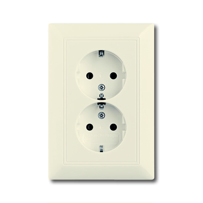 Розетка 1+1 с/з "Бежевый" Basic 55