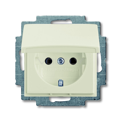 Розетка с/з с крышкой "Бежевый" Basic 55