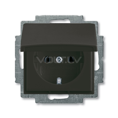 Розетка с/з с крышкой "Château - Черный" Basic 55