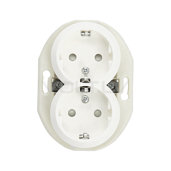 Розетка 1+1 с/з "Белый" Renova