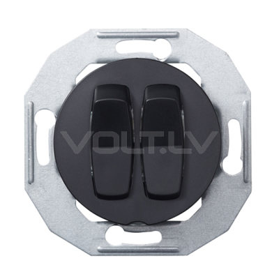 Переключатель 1+1 "Черный" Renova