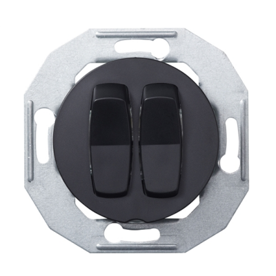 Выключатель 1+1 "Черный" Renova