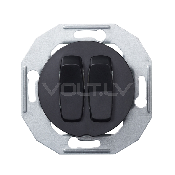 Выключатель 1+1 "Черный" Renova