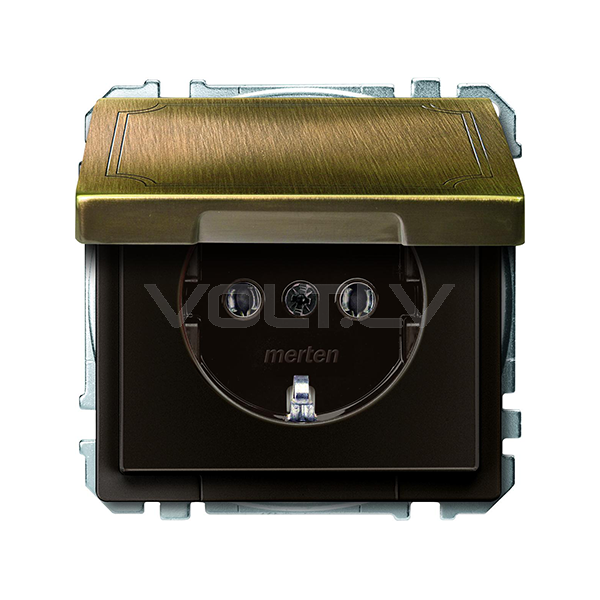 Розетка с/з с крышкой "Антик" System Design