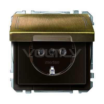 Розетка с/з с крышкой "Антик" System Design