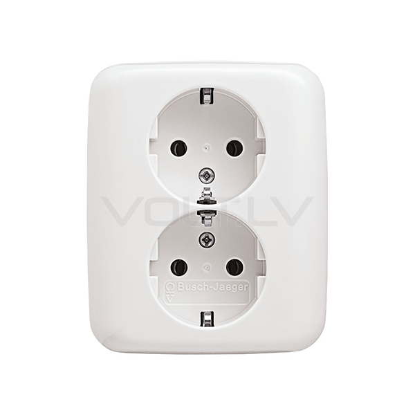 Розетка 1+1 с/з "Белый" Reflex SI