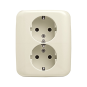 Розетка 1+1 с/з "Бежевый" Busch-Duro 2000® SI