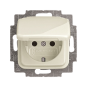 Розетка с/з с крышкой "Бежевый" Busch-Duro 2000® SI