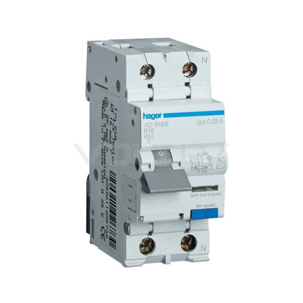 Kombinētais noplūdes automāts "2P B 6A 30mA"