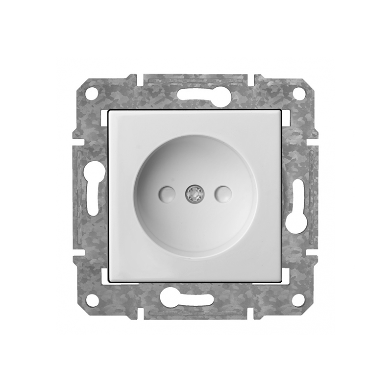 Розетка б/з с детской защитой "Белый" Epsilon