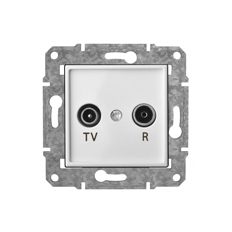 Розетка TV+R конечная "Белый" Epsilon