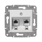 Розетка Компьютерная 2xRJ45 Cat6 "Белый" Epsilon