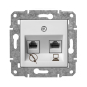 Розетка RJ11 Cat3 X RJ45 Cat6 "Белый" Epsilon