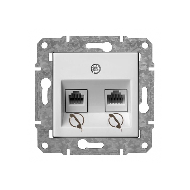 Rozete Telefons 2xRJ11 "Balts" Epsilon