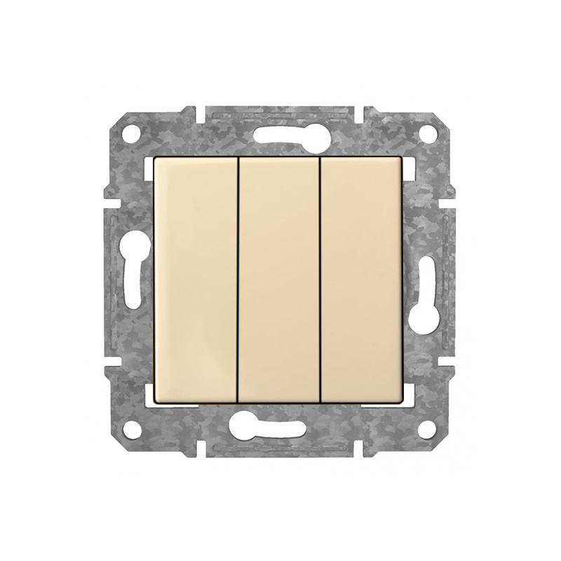 Выключатель 1+1+1 "Бежевый" Epsilon
