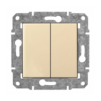 Выключатель 1+1 "Бежевый" Epsilon