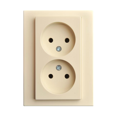 Розетка 1+1 б/з "Бежевый" Epsilon