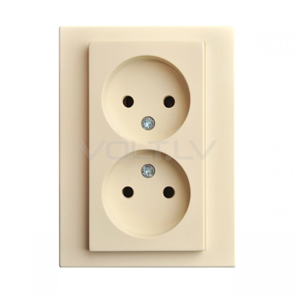 Розетка 1+1 б/з "Бежевый" Epsilon