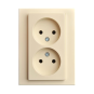 Розетка 1+1 б/з "Бежевый" Epsilon