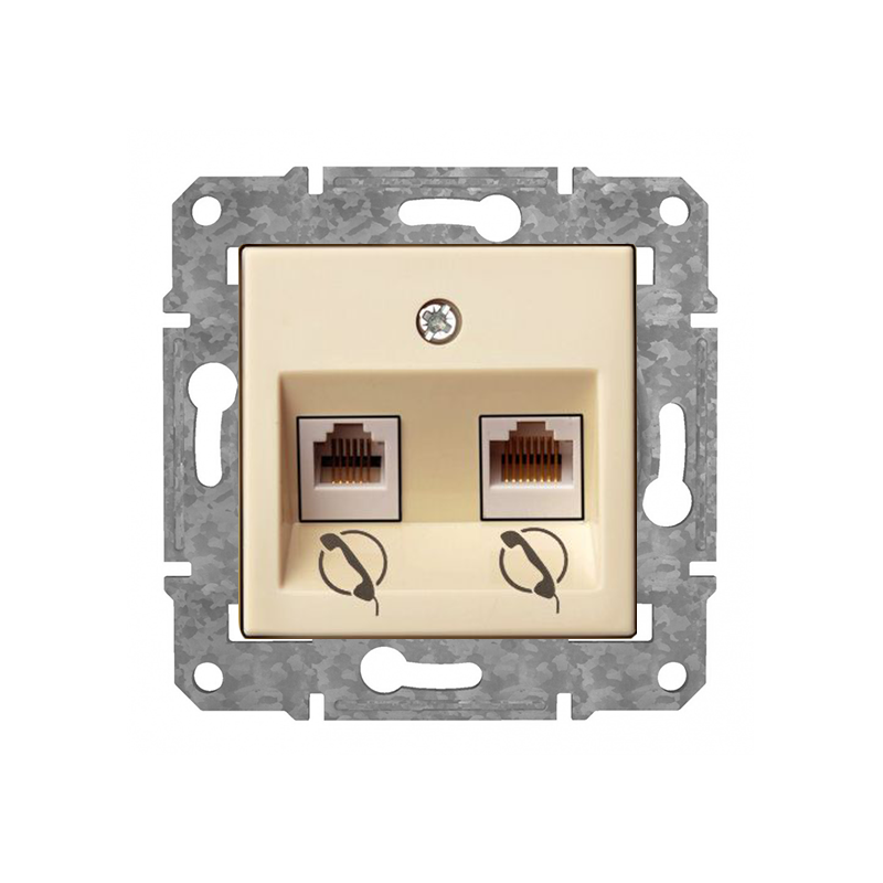 Розетка Телефонная 2xRJ11 "Бежевый" Epsilon