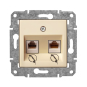 Розетка Телефонная 2xRJ11 "Бежевый" Epsilon