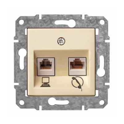 Rozete RJ11 Cat3 X RJ45 Cat6 "Bēšs" Epsilon