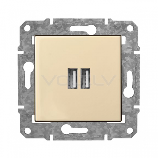 Rozete USB+USB "Bēšs" Epsilon