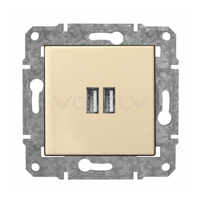 Rozete USB+USB "Bēšs" Epsilon