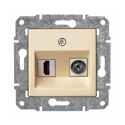 Rozete HDMI+TV "Bēšs" Epsilon