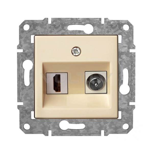 Rozete HDMI+TV "Bēšs" Epsilon