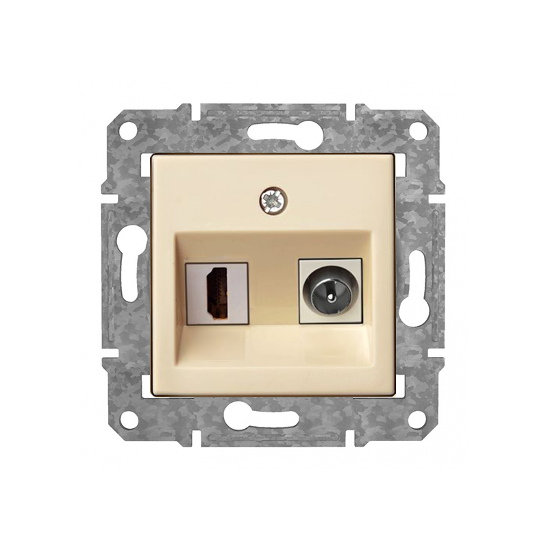 Rozete HDMI+TV "Bēšs" Epsilon