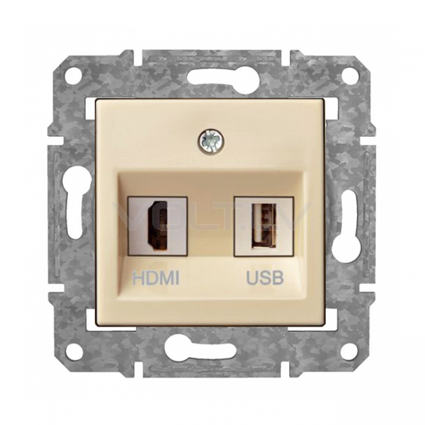 Rozete HDMI+USB "Bēšs" Epsilon