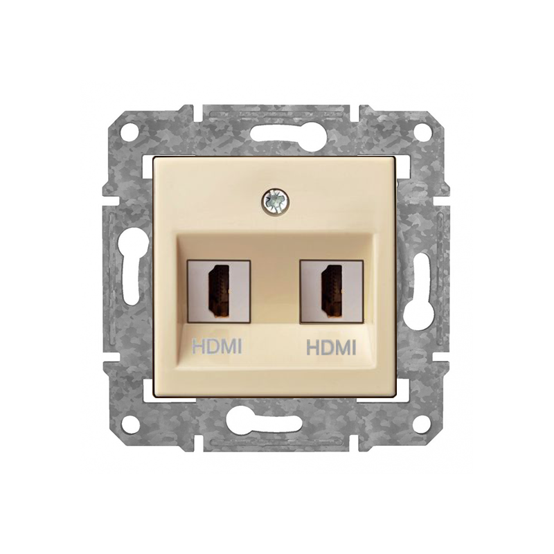 Rozete HDMI+HDMI "Bēšs" Epsilon