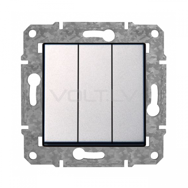 Выключатель 1+1+1 "Алюминий" Epsilon