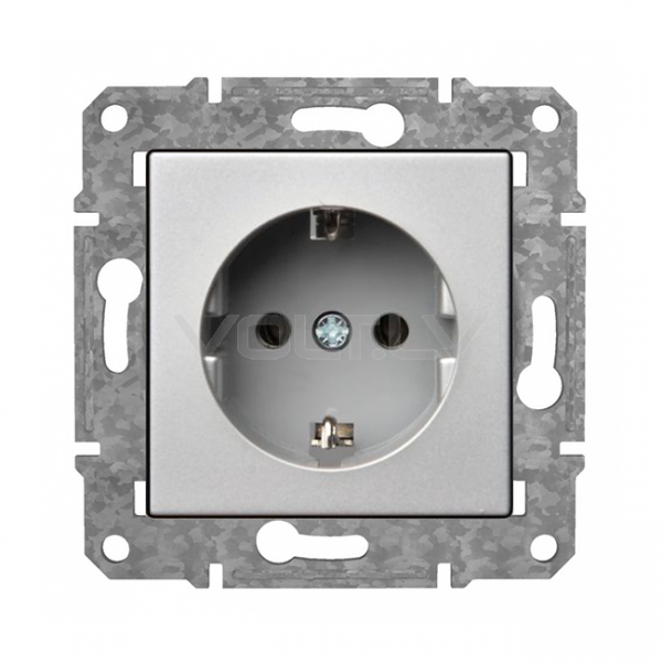 Розетка с/з "Алюминий" Epsilon