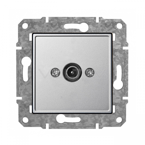 Розетка TV проходная "Алюминий" Epsilon