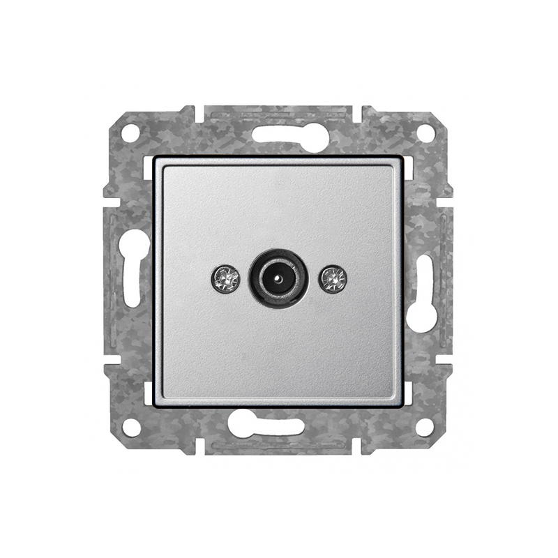 Розетка TV проходная "Алюминий" Epsilon