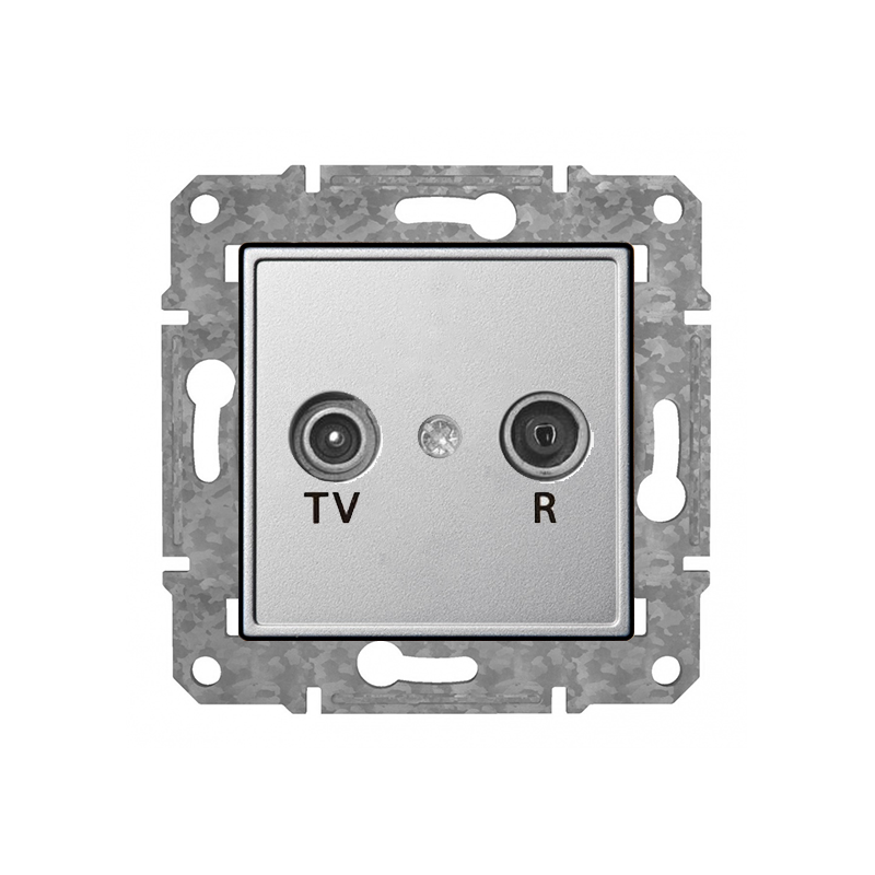 Розетка TV+R конечная "Алюминий" Epsilon