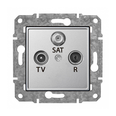 Розетка TV+R+SAT проходная "Алюминий" Epsilon