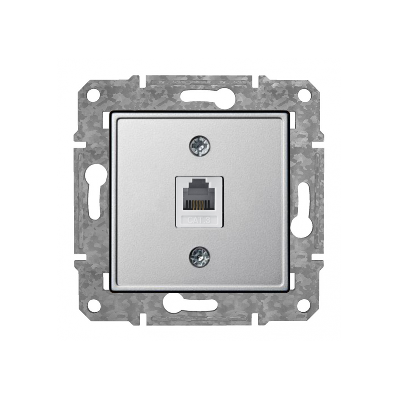 Розетка Телефонная RJ11 "Алюминий" Epsilon