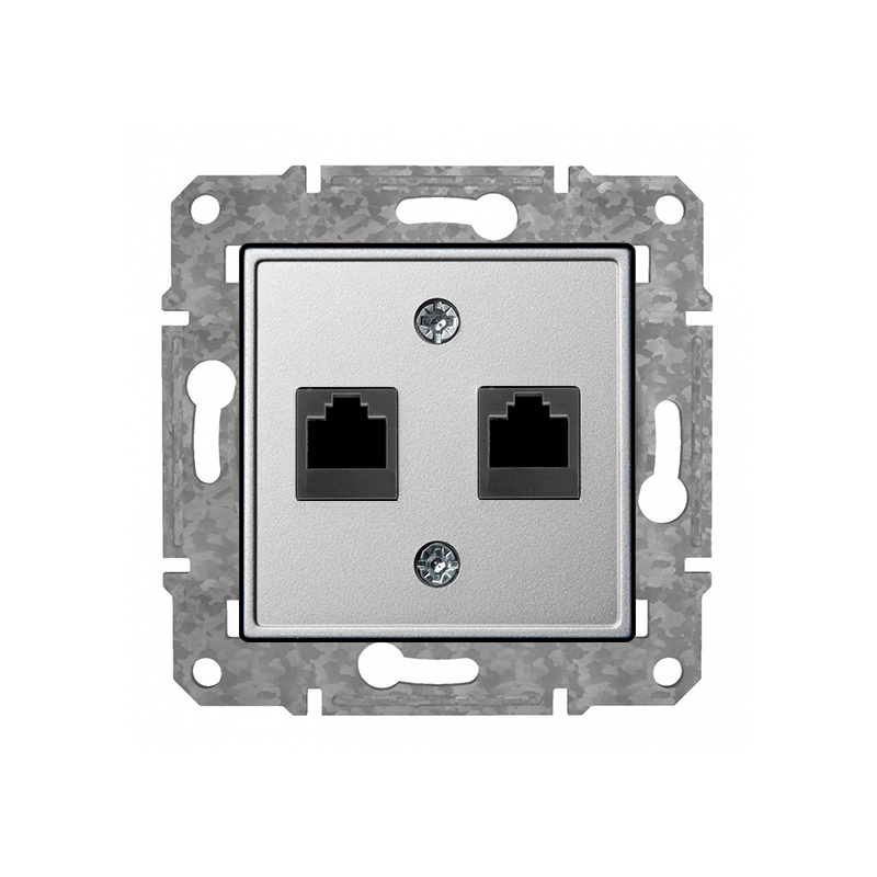 Rozete Internets 2xRJ45 Cat6 "Alumīnijs" Epsilon