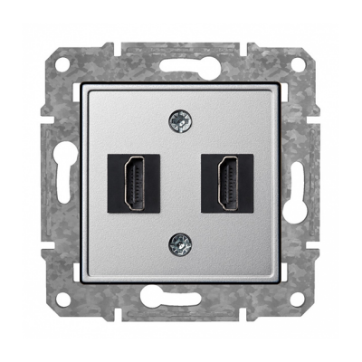 Розетка HDMI+HDMI "Алюминий" Epsilon