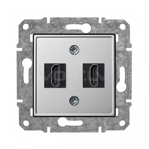 Rozete HDMI+HDMI "Alumīnijs" Epsilon