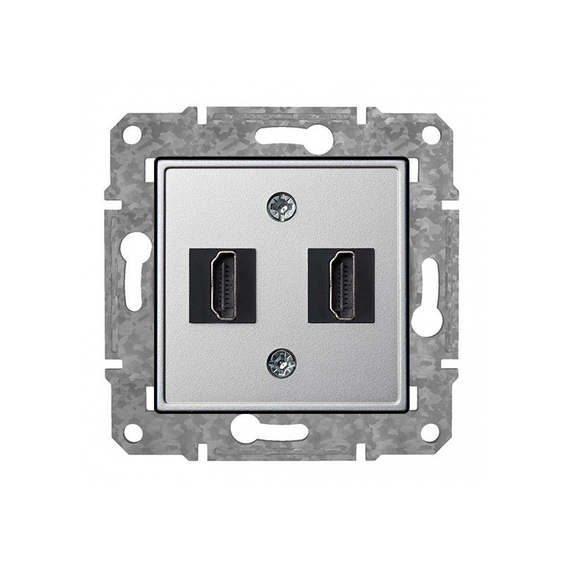 Rozete HDMI+HDMI "Alumīnijs" Epsilon